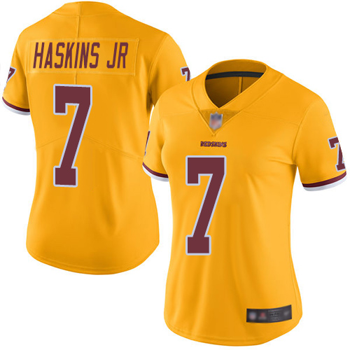 Washington Redskins Limited Gold Women Dwayne Haskins Jersey NFL Football #7 Rush Vapor